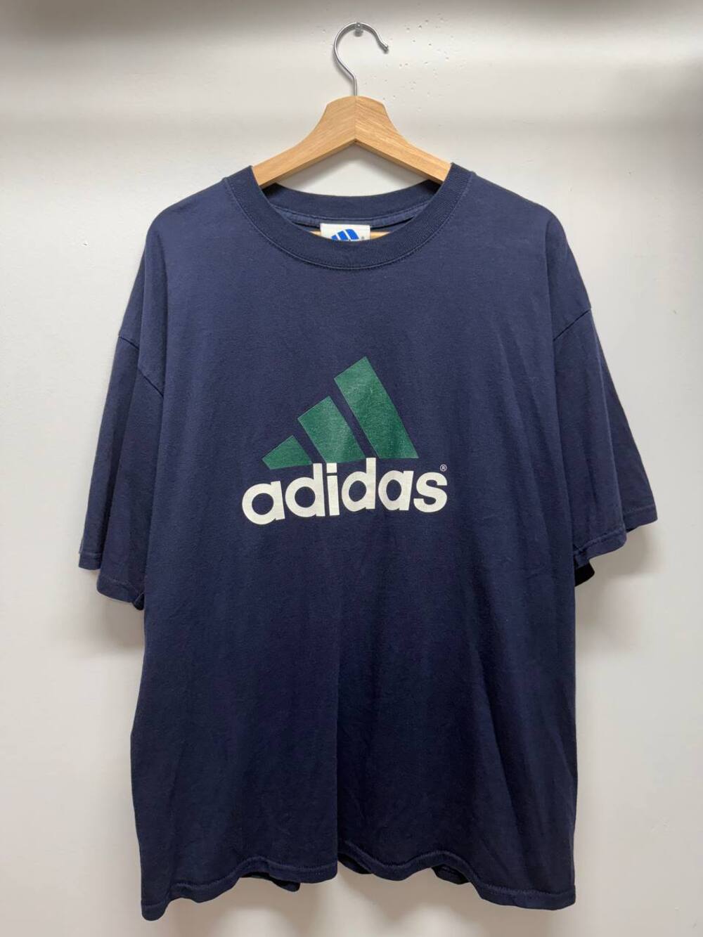 Vintage Adidas Big Logo Navy T-Shirt